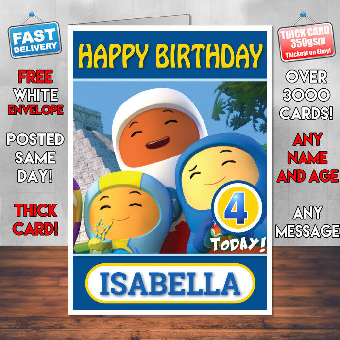 Personalised Kids Inspired Go Jetters 1 Style Theme Personalised Kidshows Birthday Card (SA)