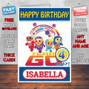 Personalised Kids Inspired Go Jetters 3 Style Theme Personalised Kidshows Birthday Card (SA)