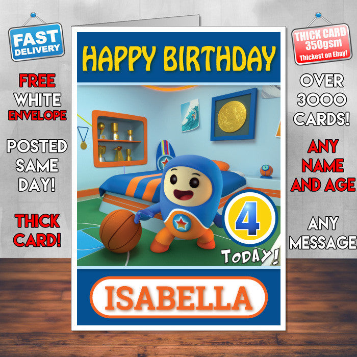 Personalised Kids Inspired Go Jetters 4 Style Theme Personalised Kidshows Birthday Card (SA)
