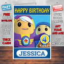 Personalised Kids Inspired Go Jetters 7 Style Theme Personalised Kidshows Birthday Card (SA)
