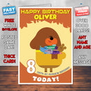 Personalised Kids Inspired Hey Duggee 2 Style Theme Personalised Kidshows Birthday Card (SA)