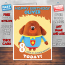 Personalised Kids Inspired Hey Duggee 3 Style Theme Personalised Kidshows Birthday Card (SA)