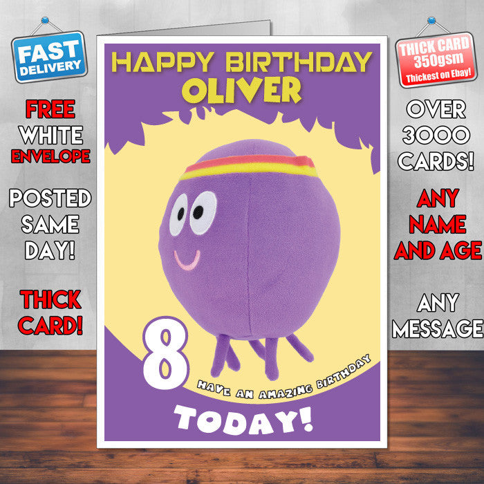 Personalised Kids Inspired Hey Duggee 5 Style Theme Personalised Kidshows Birthday Card (SA)