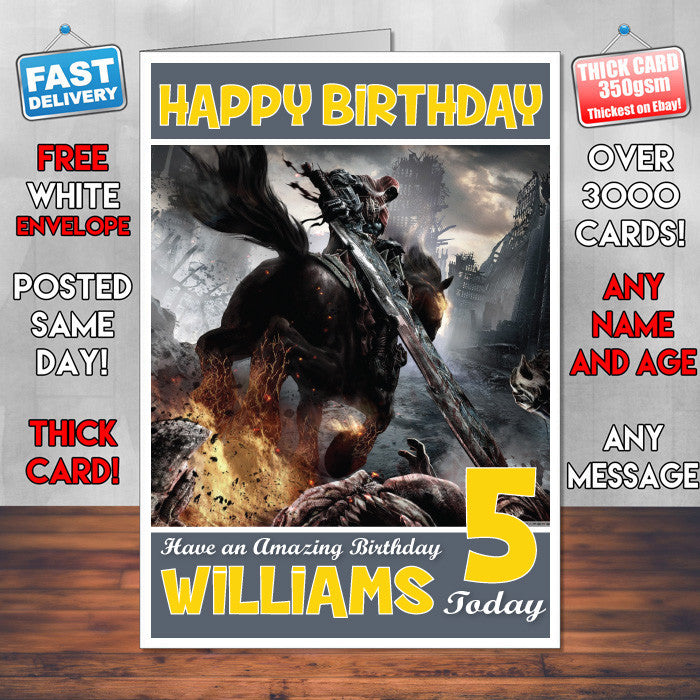 Personalised Kids Horsemen Darksiders Game Inspired Style Birthday Card (SA)