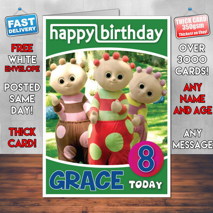 Personalised Kids Inspired In The Night Garden 2 Style Theme Personalised Kidshows Birthday Card (SA)