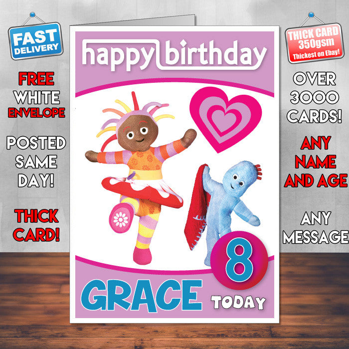 Personalised Kids Inspired In The Night Garden 7 Style Theme Personalised Kidshows Birthday Card (SA)