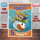 Personalised Kids Inspired Koopalings In Koopa Clown Car Birthday Card (SA)