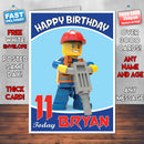 Personalised Kids Inspired LEGO PEOPLE 2 Birthday Card (SA)