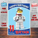 Personalised Kids Inspired LEGO PEOPLE 3 Birthday Card (SA)