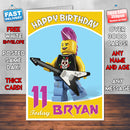 Personalised Kids Inspired LEGO PEOPLE 4 Birthday Card (SA)