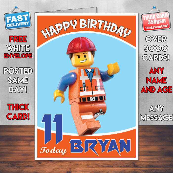 Personalised Kids Inspired LEGO PEOPLE 5 Birthday Card (SA)
