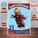 Personalised Kids Inspired LEGO PEOPLE 7 Birthday Card (SA)