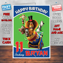 Personalised Kids Inspired Madagascar Characters Birthday Card (SA)