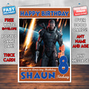 Personalised Kids Mass Effect Wallpaper Game Inspired Style Birthday Card (SA)