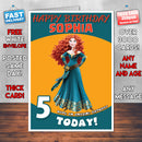 Personalised Kids Inspired Merida Clipart Birthday Card (SA)