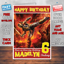Personalised Kids Mortal Komabt 9 Scorpion Game Inspired Style Birthday Card (SA)