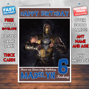 Personalised Kids Mortal Komabt Batman Game Inspired Style Birthday Card (SA)