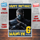 Personalised Kids Mortal Komabt Sub Zero Game Inspired Style Birthday Card (SA)