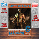 Personalised Kids Mortal Komabt X Scorpion Game Inspired Style Birthday Card (SA)
