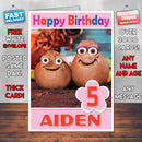 Personalised Kids Inspired Mr Bloom's Nursery 5 Style Theme Personalised Kidshows Birthday Card (SA)