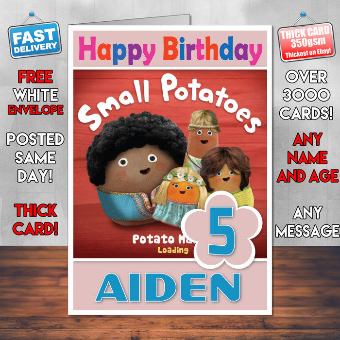 Personalised Kids Inspired Mr Bloom's Nursery 7 Style Theme Personalised Kidshows Birthday Card (SA)