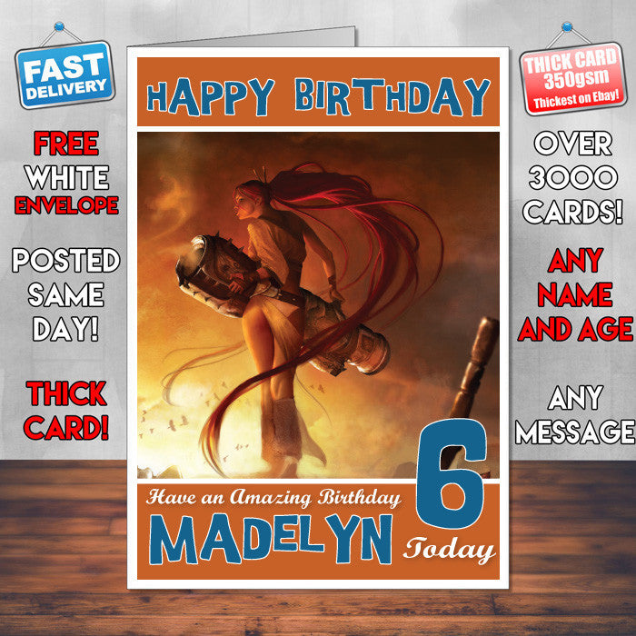 Personalised Kids Nariko Heavenly Sword Game Inspired Style Birthday Card (SA)