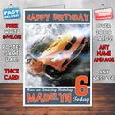 Personalised Kids Need For Speed 1 Game Inspired Style Birthday Card (SA)