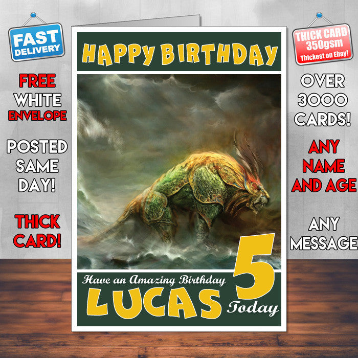 Personalised Kids Nian Guild Wars Game Inspired Style Birthday Card (SA)