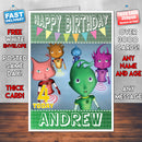 Personalised Kids Inspired Nina And The Neurons 2 Style Theme Personalised Kidshows Birthday Card (SA)