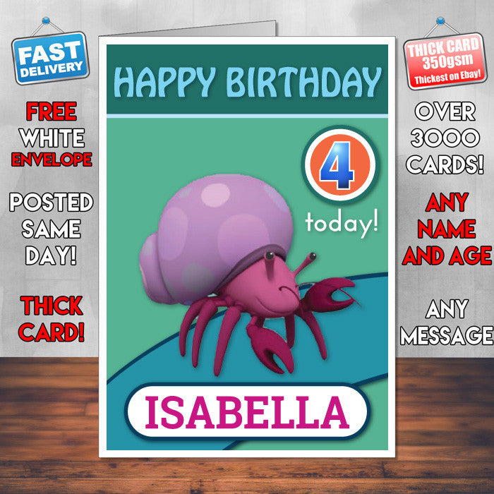 Personalised Kids Inspired OCTANAUGHTS 10 Bithday Card (SA)