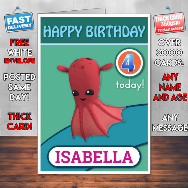 Personalised Kids Inspired OCTANAUGHTS 13 Bithday Card (SA)