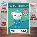 Personalised Kids Inspired OCTANAUGHTS 1 Bithday Card (SA)