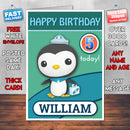 Personalised Kids Inspired OCTANAUGHTS 3 Bithday Card (SA)