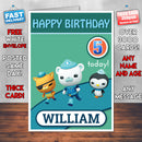 Personalised Kids Inspired OCTANAUGHTS 4 Bithday Card (SA)