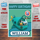 Personalised Kids Inspired OCTANAUGHTS 6 Bithday Card (SA)