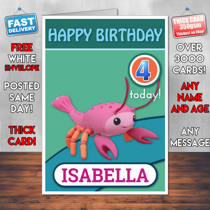 Personalised Kids Inspired OCTANAUGHTS 8 Bithday Card (SA)