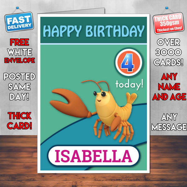 Personalised Kids Inspired OCTANAUGHTS 9 Bithday Card (SA)