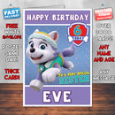 Personalised Kids Inspired PAW PATROL EVEREST Birthday Card (SA)