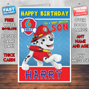 Personalised Kids Inspired PAW PATROL MARSHALL Birthday Card (SA)