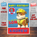 Personalised Kids Inspired PAW PATROL RRUBBLE 1 Birthday Card (SA)