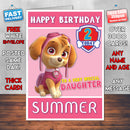 Personalised Kids Inspired PAW PATROL SKYE Birthday Card (SA)