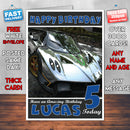 Personalised Kids Pagani Zonda Game Inspired Style Birthday Card (SA)