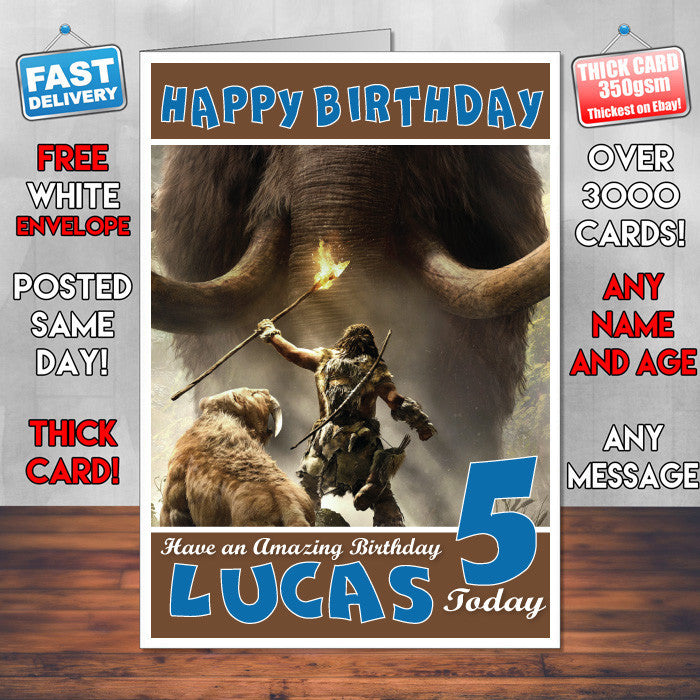 Personalised Kids Primal 2 Far Cry Game Inspired Style Birthday Card (SA)