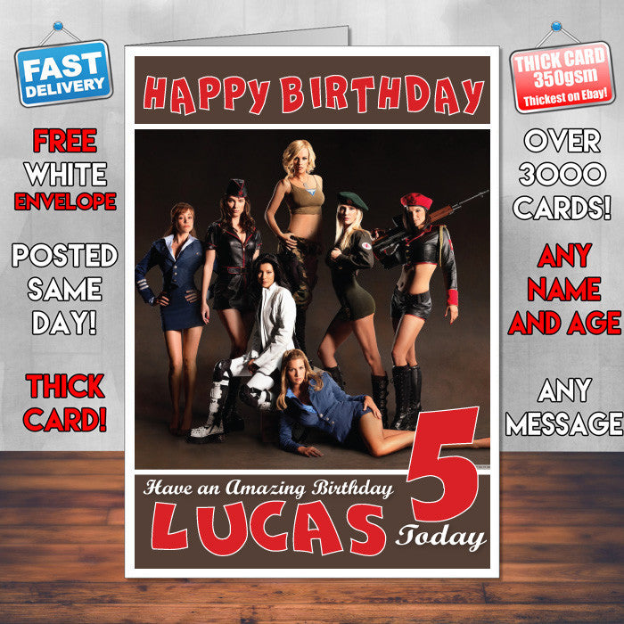 Personalised Kids RA3 Girls Game Inspired Style Birthday Card (SA)