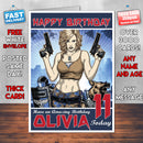 Personalised Kids Red Alert 3 Tanya Game Inspired Style Birthday Card (SA)