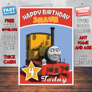 Personalised Kids Inspired THOMAS TANK ENGINE 8 Birthday Card (SA)