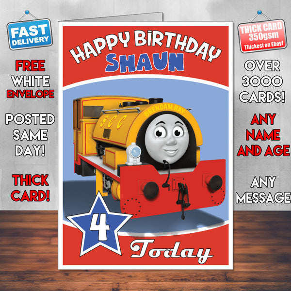 Personalised Kids Inspired THOMAS TANK ENGINE 9 Birthday Card (SA)