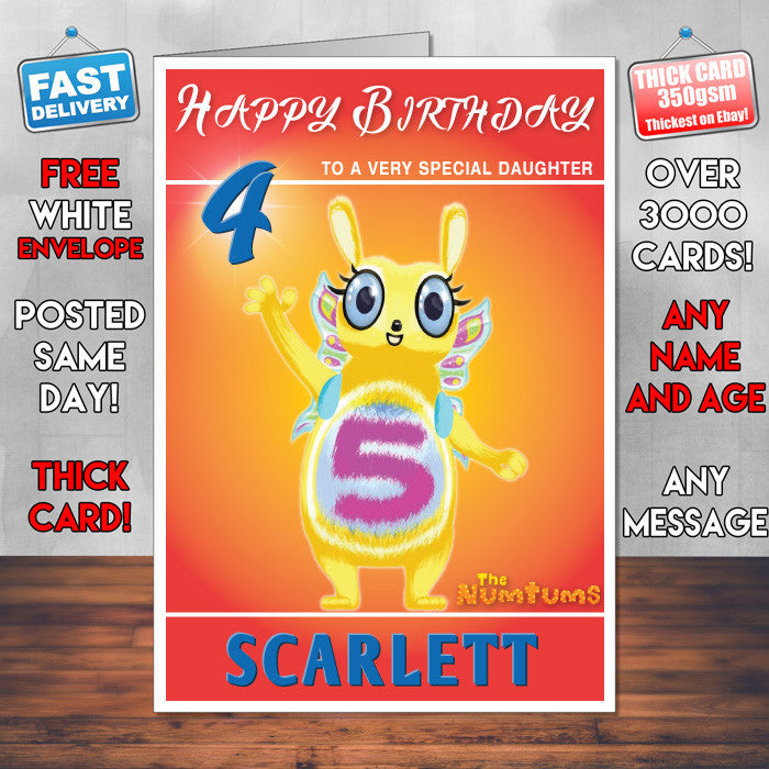 Personalised Kids Inspired The Numtums 5 Kidshows Birthday Cards (SA)