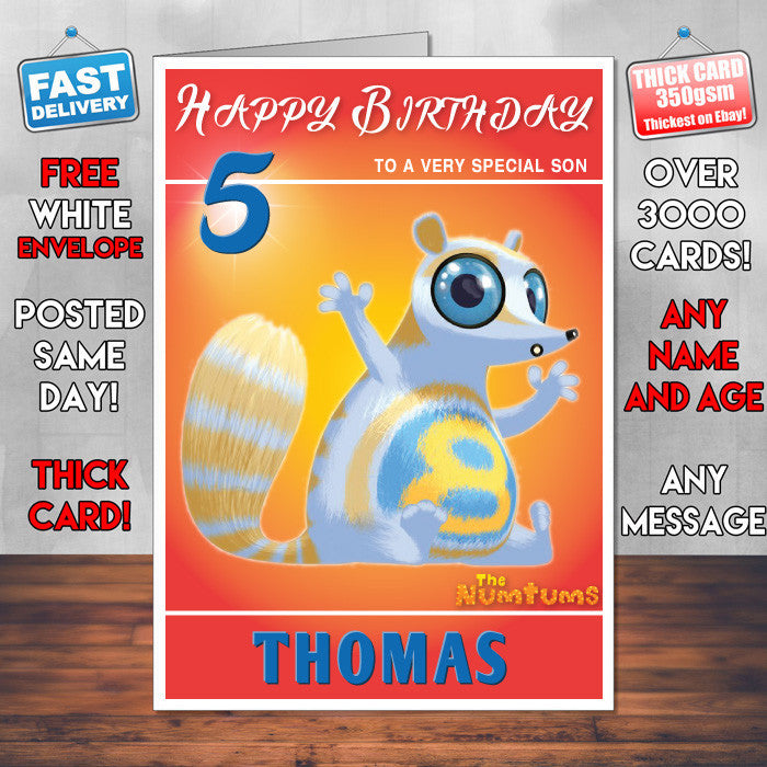 Personalised Kids Inspired The Numtums 8 Kidshows Birthday Cards (SA)