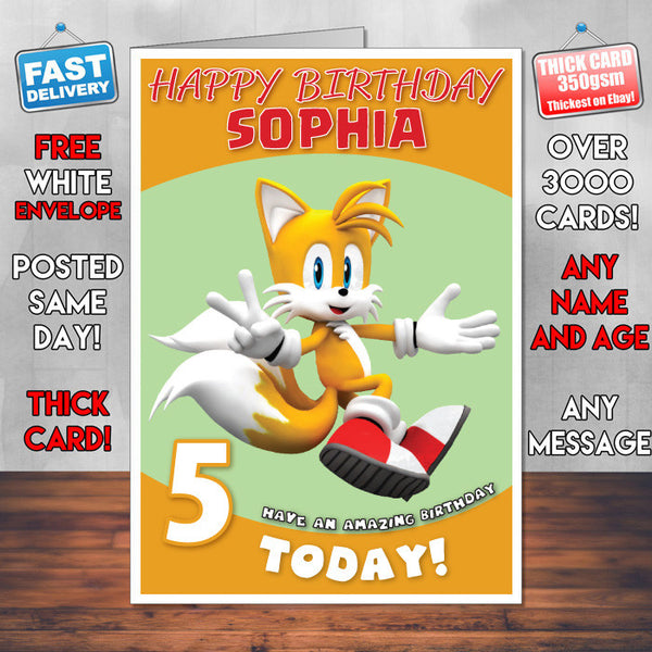 Personalised Kids Inspired The Two Tailed Fox Birthday Card (SA)